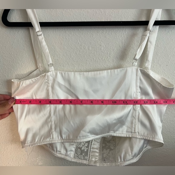 Princess Polly Ivory Lace Satin Bustier Crop Top - Picture 4 of 4